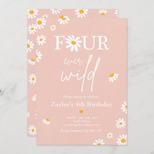 Invitation Daisy Anniversaire fête Bohmian Four Ever Wild