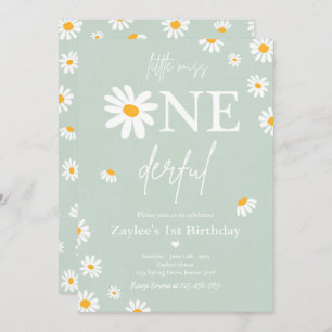 Invitation Daisy Anniversaire Fête Bohmian Little Miss Oneder