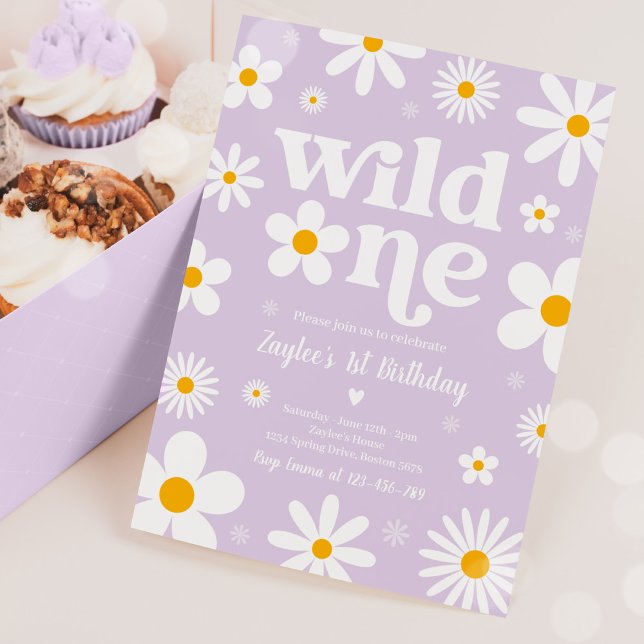 Invitation Daisy Anniversaire Fête Boho Wild Un 1er Anniversa (Créateur téléchargé)