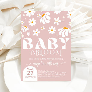 Invitation Daisy Baby en fleur Simple Baby shower fille