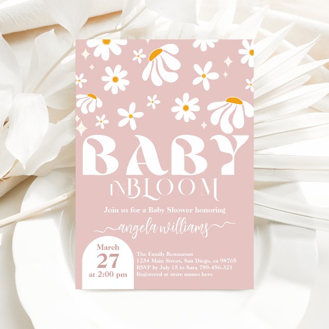 Invitation Daisy Baby en fleur Simple Baby shower fille (Créateur téléchargé)