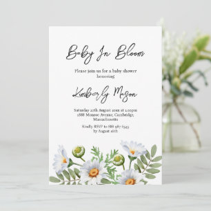 Invitation Daisy Bébé en Fleur Baby Shower