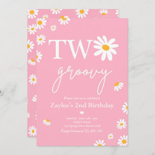Invitation Daisy Birthday Party Boho Deux Super 2e anniversai