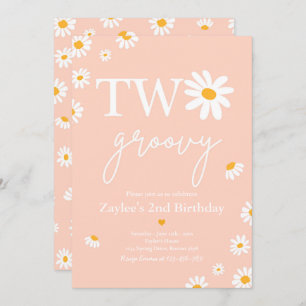Invitation Daisy Birthday Party Boho Deux Super 2e anniversai