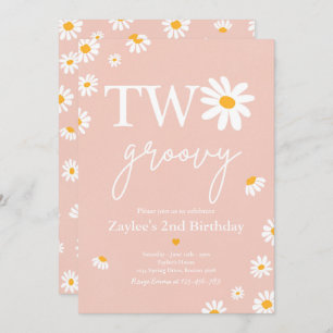 Invitation Daisy Birthday Party Boho Deux Super 2e anniversai