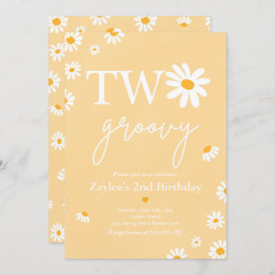 Invitation Daisy Birthday Party Boho Deux Super 2e anniversai