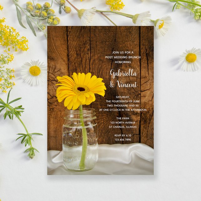 Invitation Daisy dans le Mason Jar au brunch de l'après maria (Créateur téléchargé)