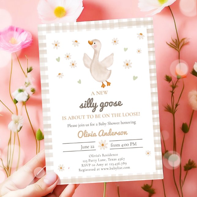 Invitation Daisy En vichy Baby shower de la ferme de printemp (Créateur téléchargé)