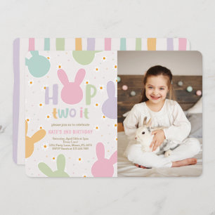 Invitation Daisy Floral Bunny 2e anniversaire