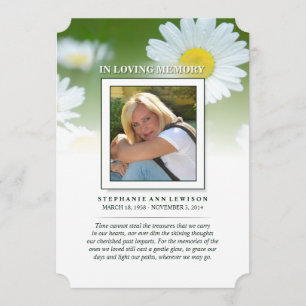 Invitation Daisy Flowers - Mémorial et peut-être Poem Merci