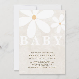 Invitation Daisy Garden Baby Modèle neutre pour les sexes