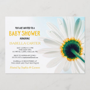 Invitation Daisy  Jaune  Baby shower