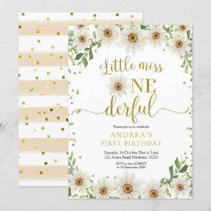 Invitation Daisy Little Miss Onederful