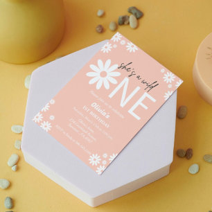 Invitation Daisy Première fête d'anniversaire bohème sauvage 