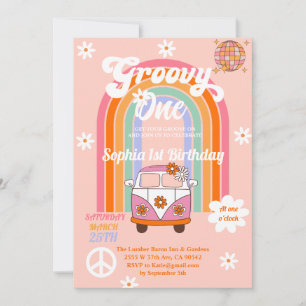 Invitation Daisy Rainbow Van Super Un 1er anniversaire