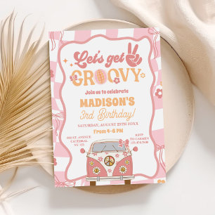 Invitation Daisy & Retro Van Pastel Super 3e anniversaire