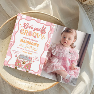 Invitation Daisy & Retro Van Pastel Super 3ème anniversaire P