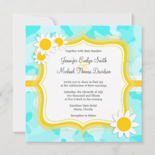 Invitation Daisy sur Camo Celeste ; Camouflage