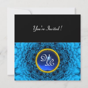 Invitation DALHIE BLEUE, SAPPHIR, noir jaune vif