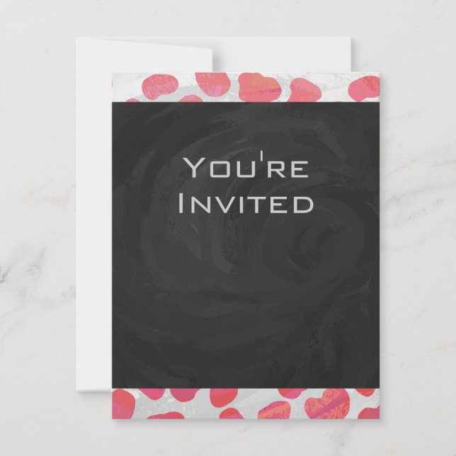 Invitation Dalmatie rose et blanc avec monogramme (Devant)