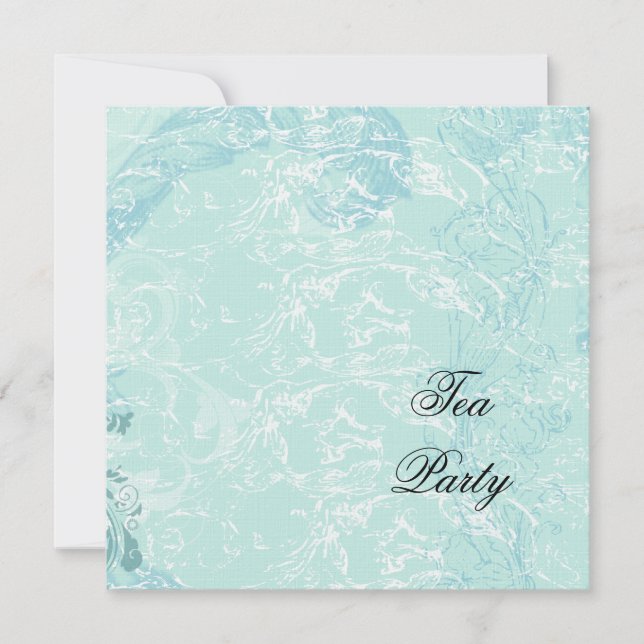 Invitation Damas bleues et vagues (Devant)