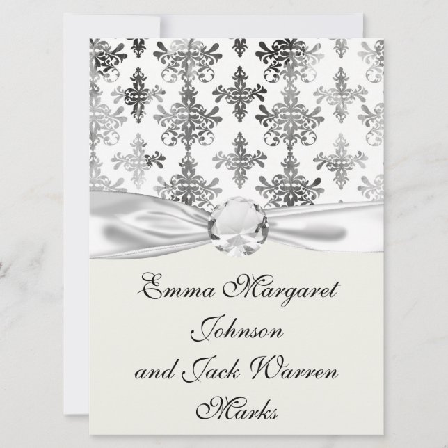 Invitation damas complexe en noir noir (Devant)