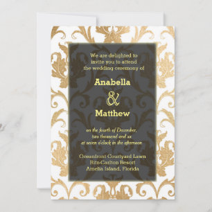 Invitation Damas de tourbillons d'or