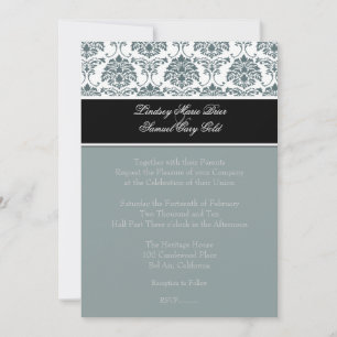 Invitation Damas/graphite/ardoise/noir