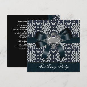 Invitation damas noir blanc pour toutes occasions