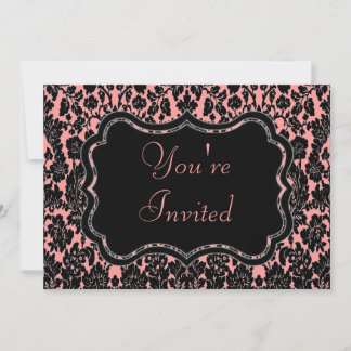 Invitation Damas noir et rose