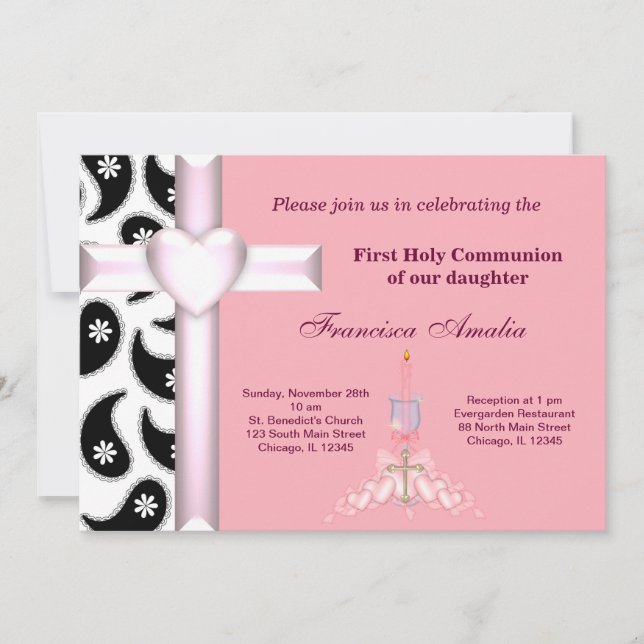 Invitation Damas Sainte Communion (Devant)