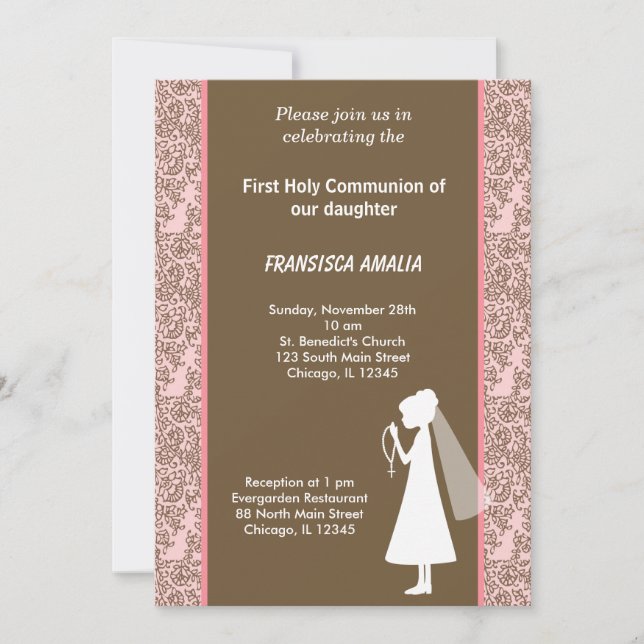 Invitation Damas Sainte Communion (Devant)