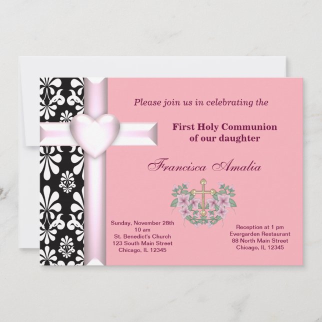 Invitation Damas Sainte Communion (Devant)