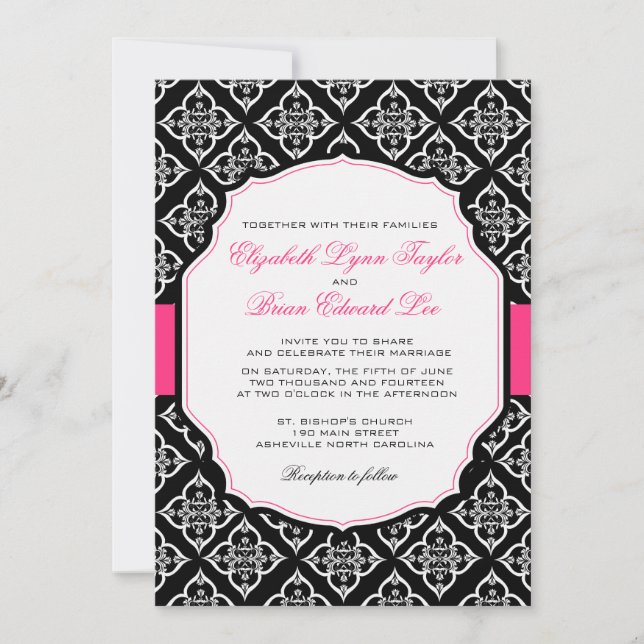 Invitation Damask Dreams -invitations de mariage (Devant)