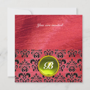 Invitation DAMASK GEM STONE MONOGRAM soie violette