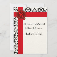 DAMASK GRADUTY PARTY Red Wax Seal Monogramme