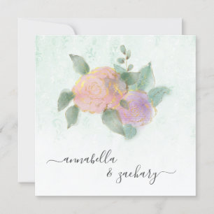 Invitation *~* Damask ROSE QR RSVP Parties scintillant - Mari