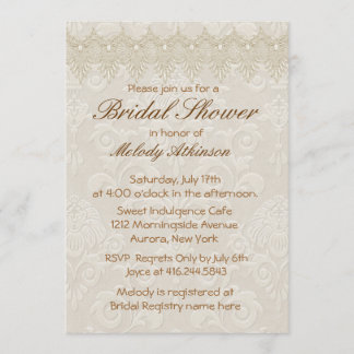 Invitation Damask Swan Elegance Ivory - Fête des mariées