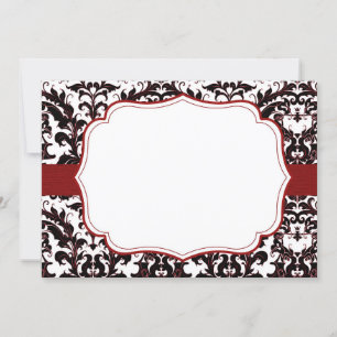 Invitation Damassé Élégant Rouge Personnalisable
