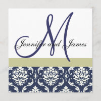 Damassé faite sur commande de bleu de monogramme