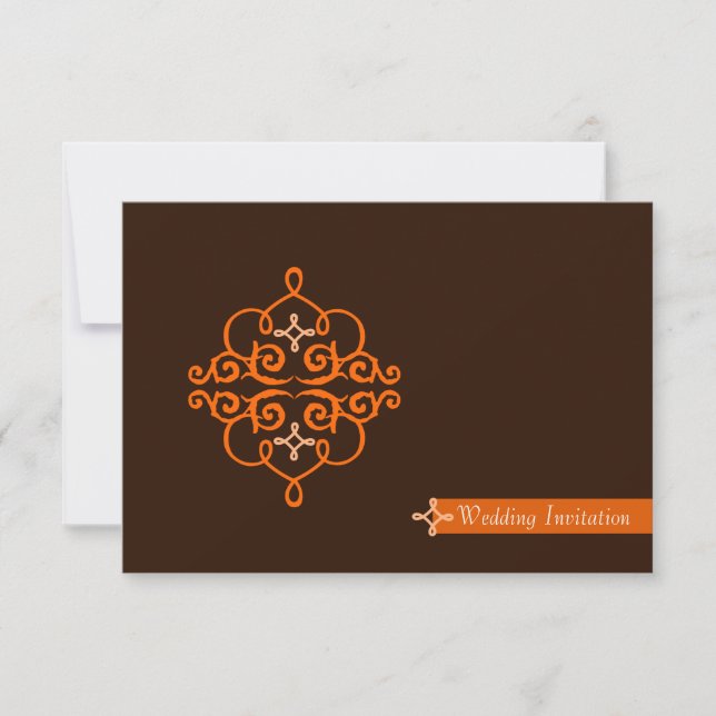 Invitation Damassé islamique de fiançailles de mariage de (Devant)