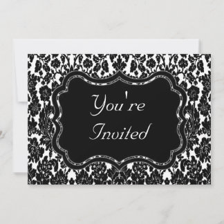 Invitation Damassé noir et blanc