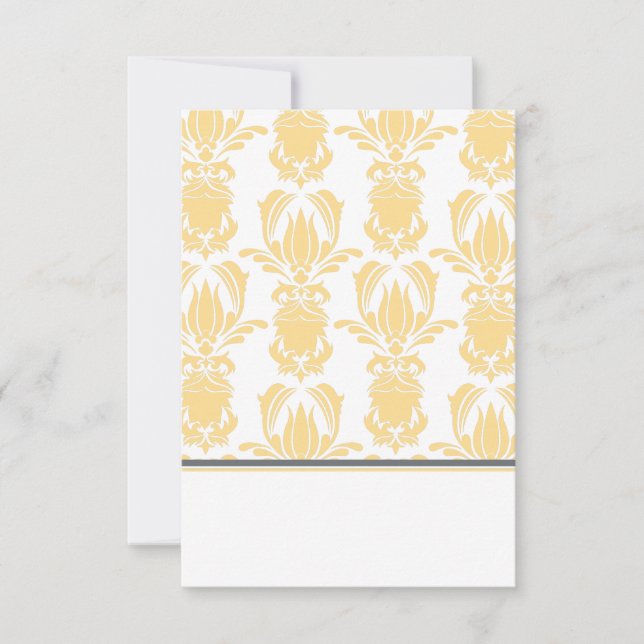 Invitation Damassé opulente Placecard pliable (Devant)