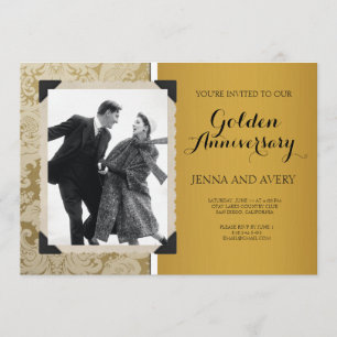 Invitation Damassé pour Anniversaire de Mariage d'