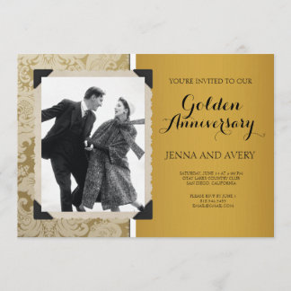 Invitation Damassé pour Anniversaire de Mariage d'