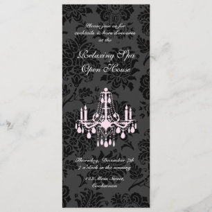 Invitation Damassé victorienne de noir de Chambre ouverte