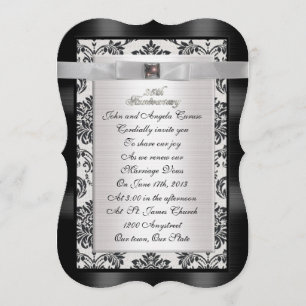 Invitation damassée pour renouvellement de vœux de