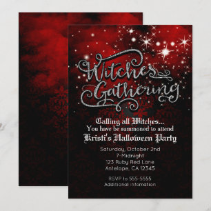 Invitation damassée rouge et noire pour Rassemblem