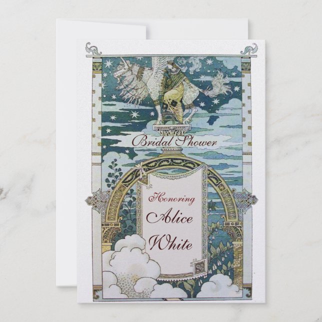 INVITATION DAME À LA LICORNE ENTERTISSEMENT DE FUTUR MARIAGE  (Devant)