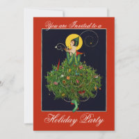 DAME AUX CADEAUX DE NOËL FÊTE ART DÉCO Xmas